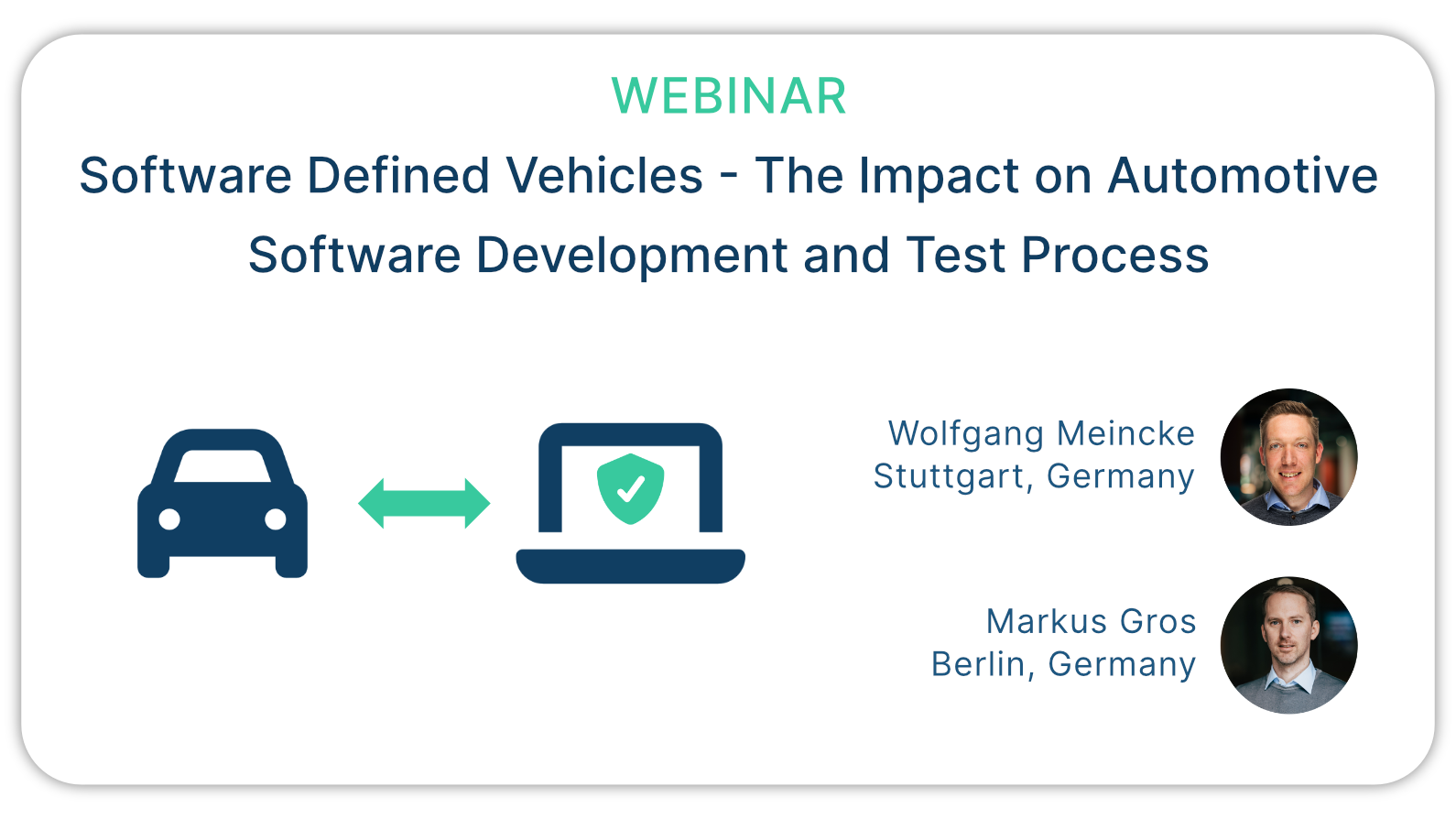 Webinar: Software Defined Vehicles - The Impact on Automotive Software Development and Test Process event graphic