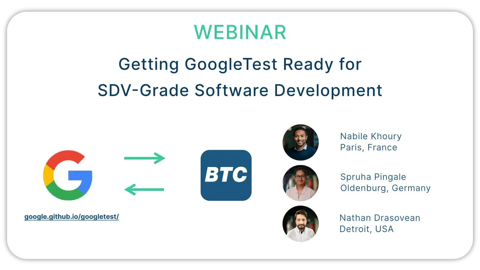 Webinar: Getting GoogleTest Ready for SDV-Grade Software Development event graphic